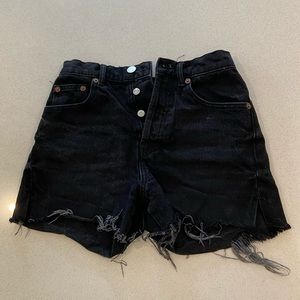 Zara black denim cut off shorts OPEN TO OFFERS